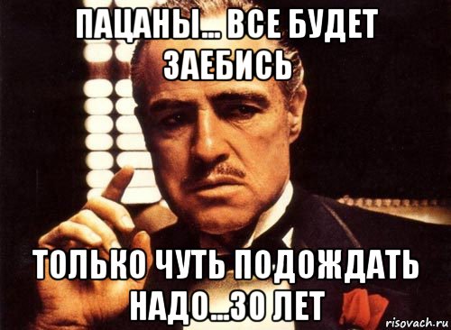 пацаны... все будет заебись только чуть подождать надо...30 лет, Мем крестный отец