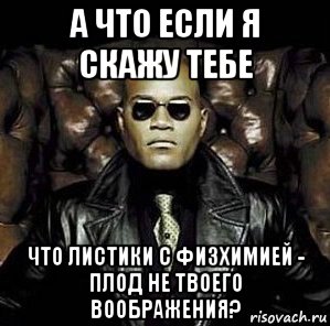 а что если я скажу тебе что листики с физхимией - плод не твоего воображения?, Мем Матрица Морфеус