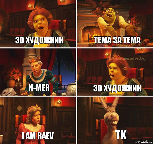 3D ХУДОЖНИК Тема за тема N-МЕR 3D ХУДОЖНИК I am RAEV TK, Комикс  Шрек Фиона Гарольд Осел