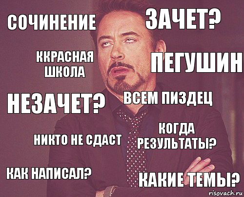 сочинение зачет? незачет? как написал? когда результаты? всем пиздец никто не сдаст какие темы? ккрасная школа пегушин, Комикс мое лицо