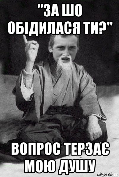 "за шо обідилася ти?" вопрос терзає мою душу, Мем Мудрий паца