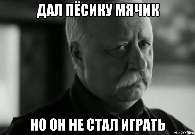 дал пёсику мячик но он не стал играть, Мем Не расстраивай Леонида Аркадьевича