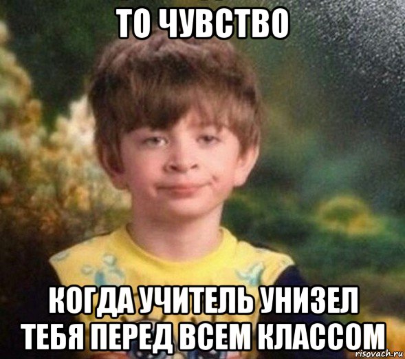 то чувство когда учитель унизел тебя перед всем классом, Мем Недовольный пацан