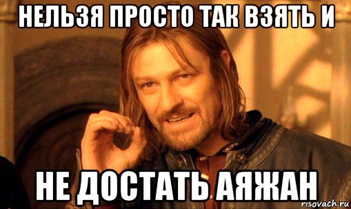 нельзя просто так взять и не достать аяжан, Мем Нельзя просто так взять и (Боромир мем)