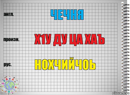 чечня х1у ду ца хаъ нохчийчоь, Комикс  Перевод с английского