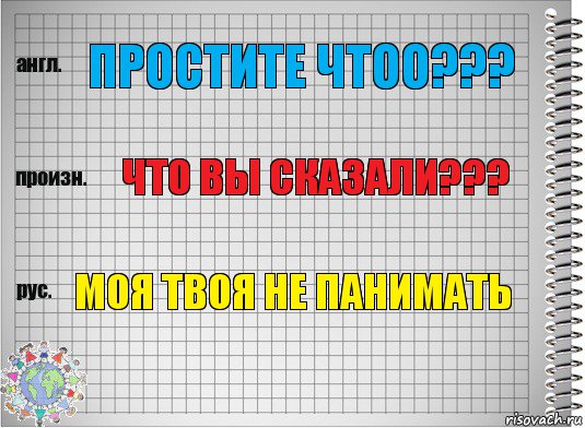 Простите чтоо??? Что вы сказали??? Моя твоя не панимать, Комикс  Перевод с английского