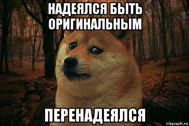 надеялся быть оригинальным перенадеялся, Мем SAD DOGE