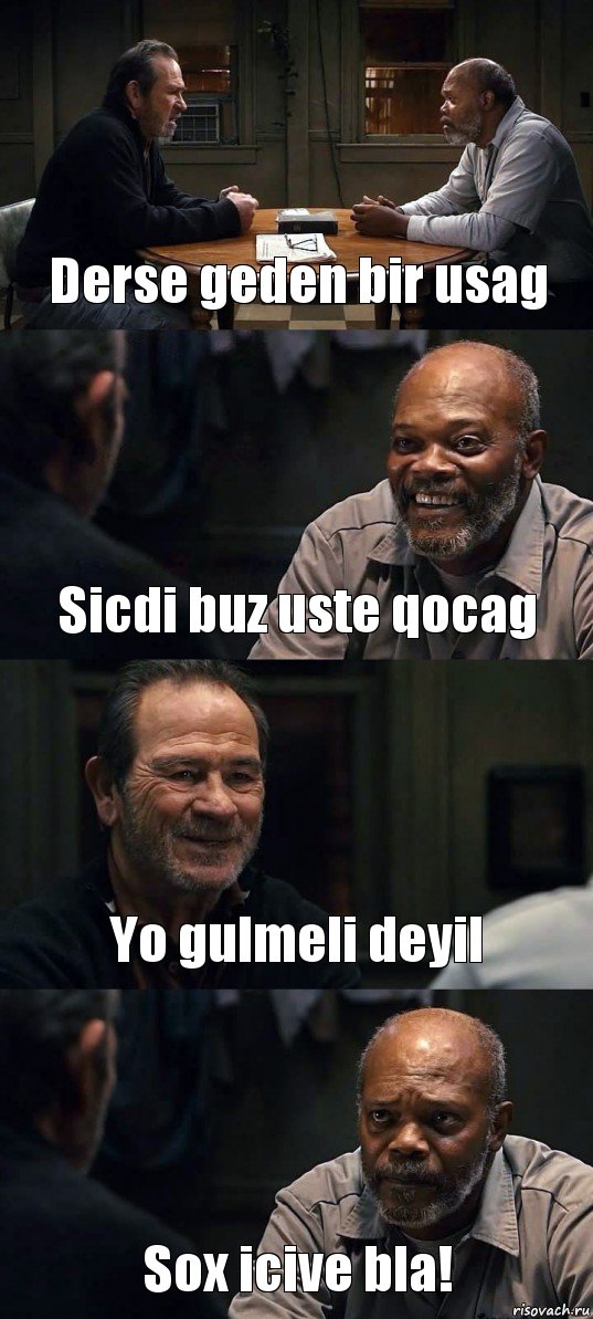 Derse geden bir usag Sicdi buz uste qocag Yo gulmeli deyil Sox icive bla!, Комикс The Sunset Limited