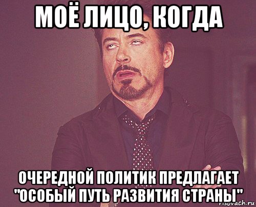 моё лицо, когда очередной политик предлагает "особый путь развития страны", Мем твое выражение лица