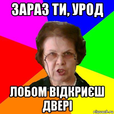 зараз ти, урод лобом відкриєш двері, Мем Типичная училка