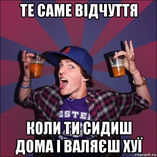 те саме відчуття коли ти сидиш дома і валяєш хуї, Мем Веселый студент