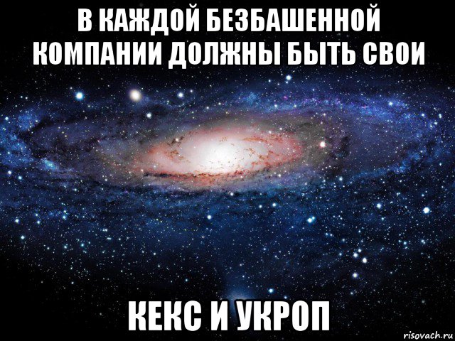 в каждой безбашенной компании должны быть свои кекс и укроп, Мем Вселенная