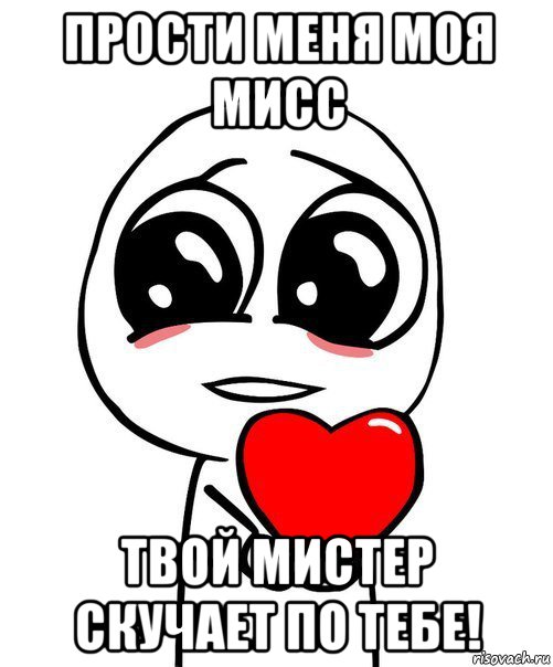 прости меня моя мисс твой мистер скучает по тебе!, Мем  Я тебя люблю