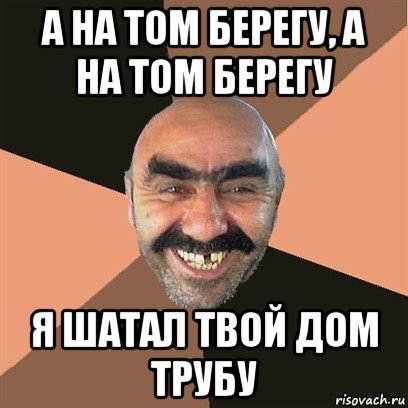 а на том берегу, а на том берегу я шатал твой дом трубу, Мем Я твой дом труба шатал