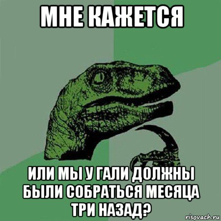 мне кажется или мы у гали должны были собраться месяца три назад?, Мем Филосораптор