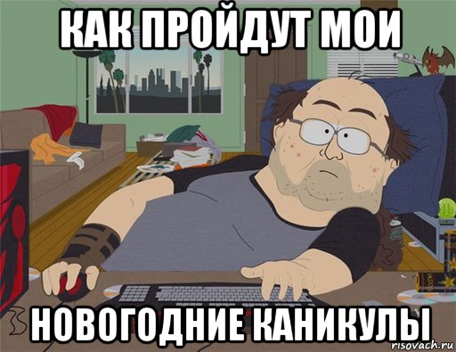 как пройдут мои новогодние каникулы, Мем   Задрот south park