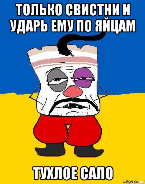 только свистни и ударь ему по яйцам тухлое сало, Мем Западенец - тухлое сало