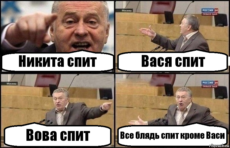 Никита спит Вася спит Вова спит Все блядь спит кроме Васи, Комикс Жириновский