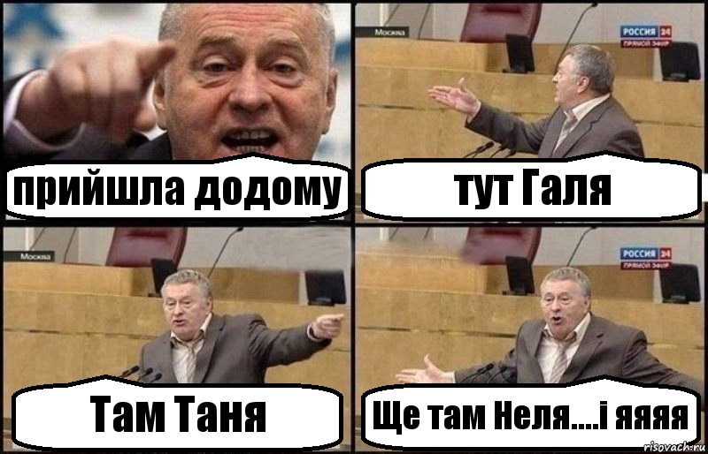 прийшла додому тут Галя Там Таня Ще там Неля....і яяяя, Комикс Жириновский