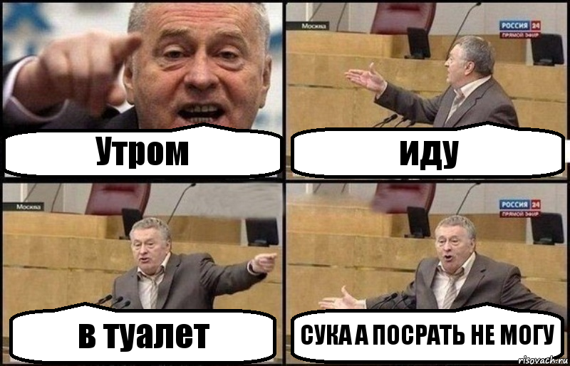 Утром иду в туалет СУКА А ПОСРАТЬ НЕ МОГУ, Комикс Жириновский