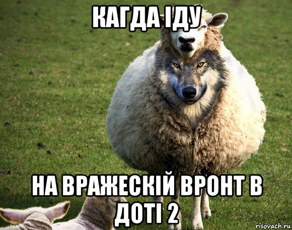 кагда іду на вражескій вронт в доті 2, Мем Злая Овца