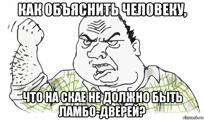 как объяснить человеку, что на скае не должно быть ламбо-дверей?, Мем Будь мужиком