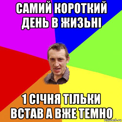 самий короткий день в жизьні 1 січня тільки встав а вже темно, Мем Чоткий паца