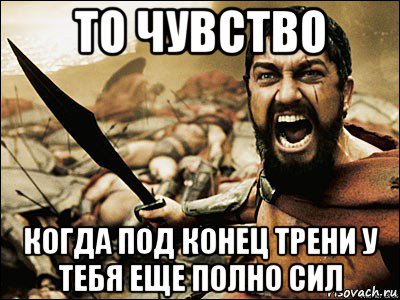 то чувство когда под конец трени у тебя еще полно сил, Мем Это Спарта