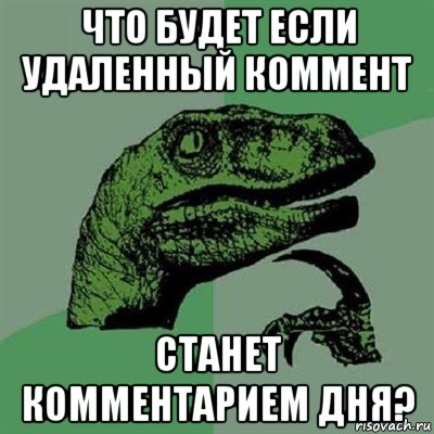 что будет если удаленный коммент станет комментарием дня?, Мем Филосораптор