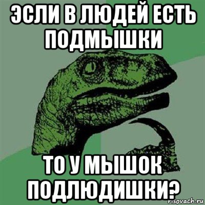 эсли в людей есть подмышки то у мышок подлюдишки?, Мем Филосораптор