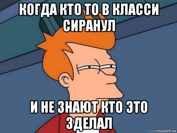 когда кто то в класси сиранул и не знают кто это зделал, Мем  Фрай (мне кажется или)