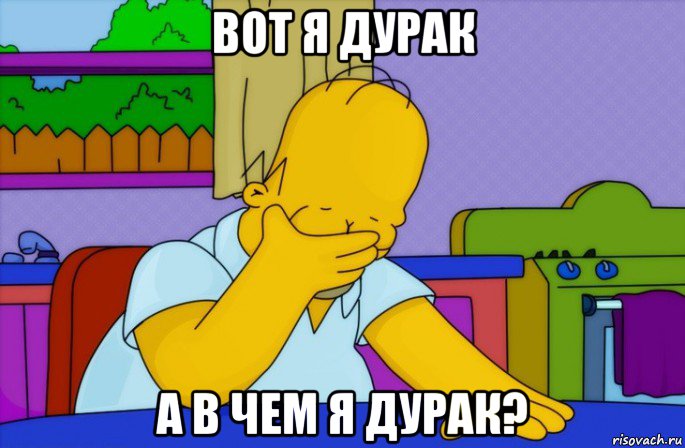 вот я дурак а в чем я дурак?, Мем Homer simpson facepalm