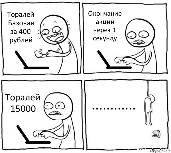 Торалей Базовая за 400 рублей Окончание акции через 1 секунду Торалей 15000 ............, Комикс интернет убивает