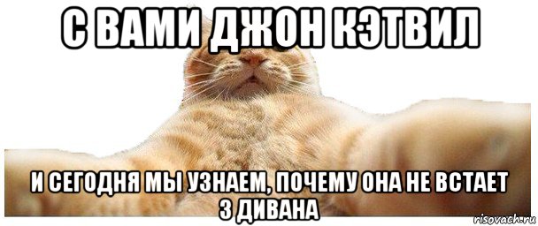 с вами джон кэтвил и сегодня мы узнаем, почему она не встает з дивана, Мем   Кэтсвилл