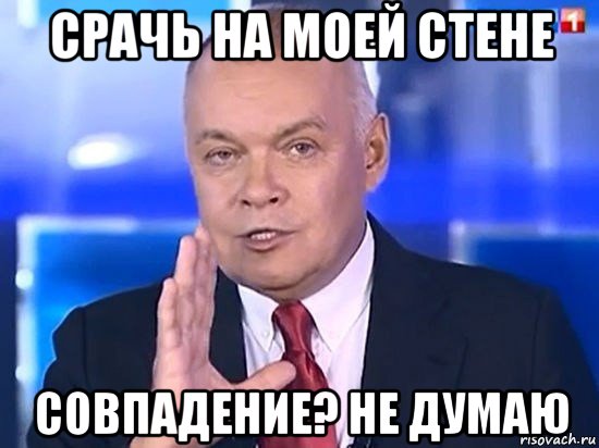 срачь на моей стене совпадение? не думаю, Мем Киселёв 2014