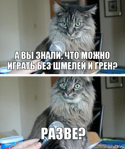 А вы знали, что можно играть без шмелей и грен? Разве?, Комикс  кот с микрофоном