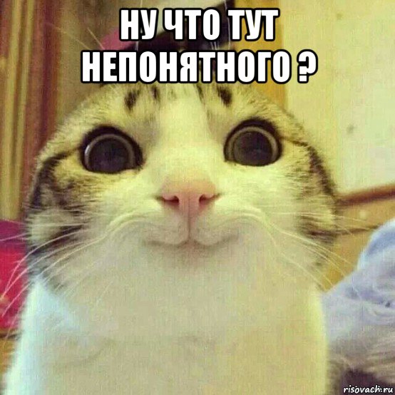 ну что тут непонятного ? , Мем       Котяка-улыбака