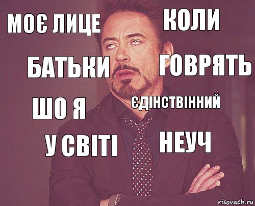 Моє лице коли шо я  неуч єдінствінний у світі  батьки говрять, Комикс мое лицо