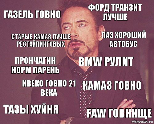 Газель говно Форд транзит лучше Прончагин норм парень Тазы хуйня КамАЗ говно Bmw рулит Ивеко говно 21 века Faw говнище Старые КамАЗ лучше рестайлинговых Паз хороший автобус, Комикс мое лицо