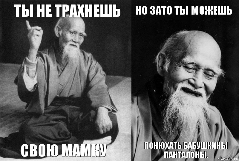 Ты не трахнешь свою мамку но зато ты можешь понюхать бабушкины панталоны., Комикс Мудрец-монах (4 зоны)