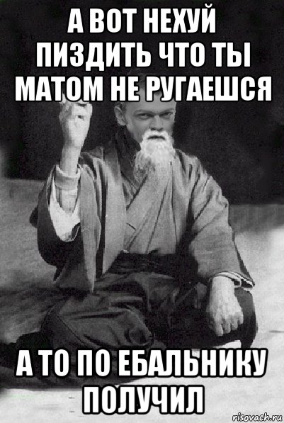 а вот нехуй пиздить что ты матом не ругаешся а то по ебальнику получил, Мем Мудрий Виталька