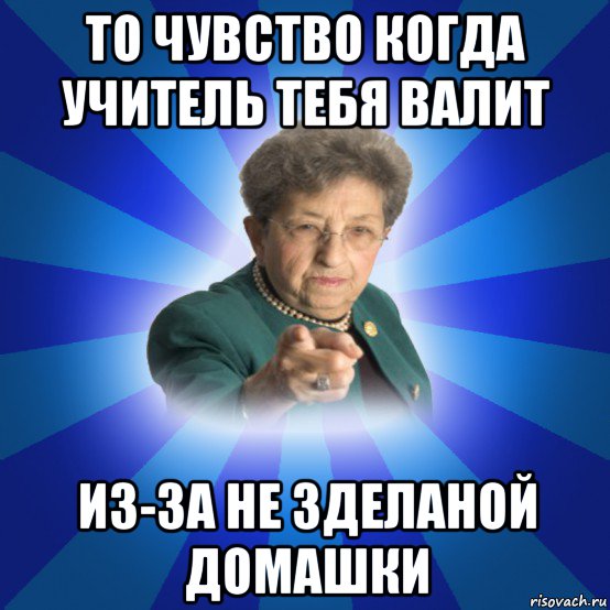 то чувство когда учитель тебя валит из-за не зделаной домашки, Мем Наталья Ивановна