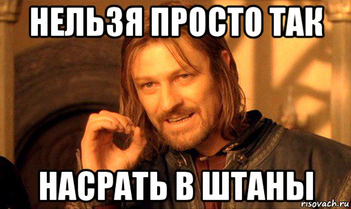 нельзя просто так насрать в штаны, Мем Нельзя просто так взять и (Боромир мем)