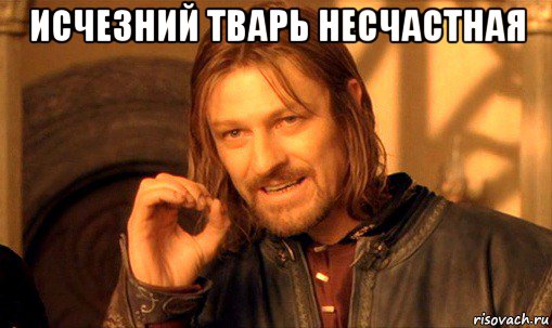 исчезний тварь несчастная , Мем Нельзя просто так взять и (Боромир мем)