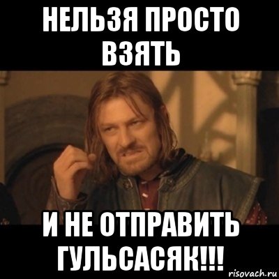 нельзя просто взять и не отправить гульсасяк!!!, Мем Нельзя просто взять