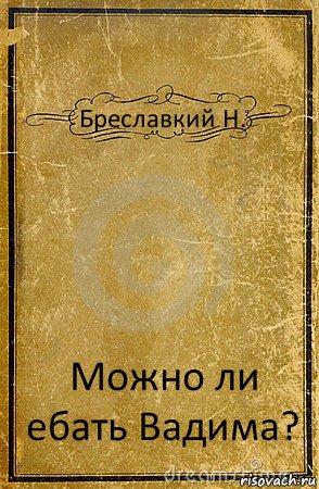 Бреславкий Н. Можно ли ебать Вадима?, Комикс обложка книги