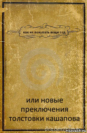 как не покупать вещи год или новые преключения толстовки кашапова, Комикс обложка книги