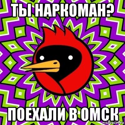 ты наркоман? поехали в омск, Мем Омская птица