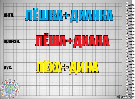 Лёшка+Дианка Лёша+Диана Лёха+Дина, Комикс  Перевод с английского