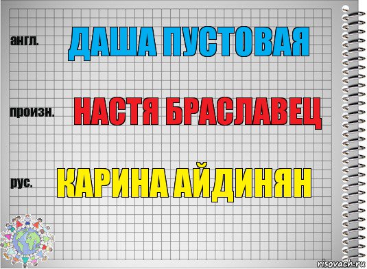 Даша Пустовая Настя Браславец Карина Айдинян, Комикс  Перевод с английского